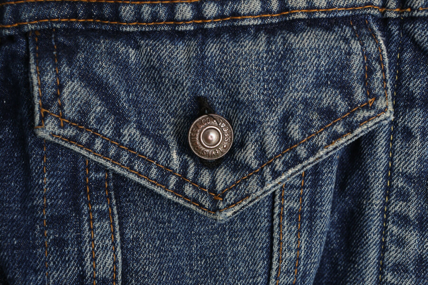 Vintage Levi's Blue Denim Trucker Jacket with Wool Lining