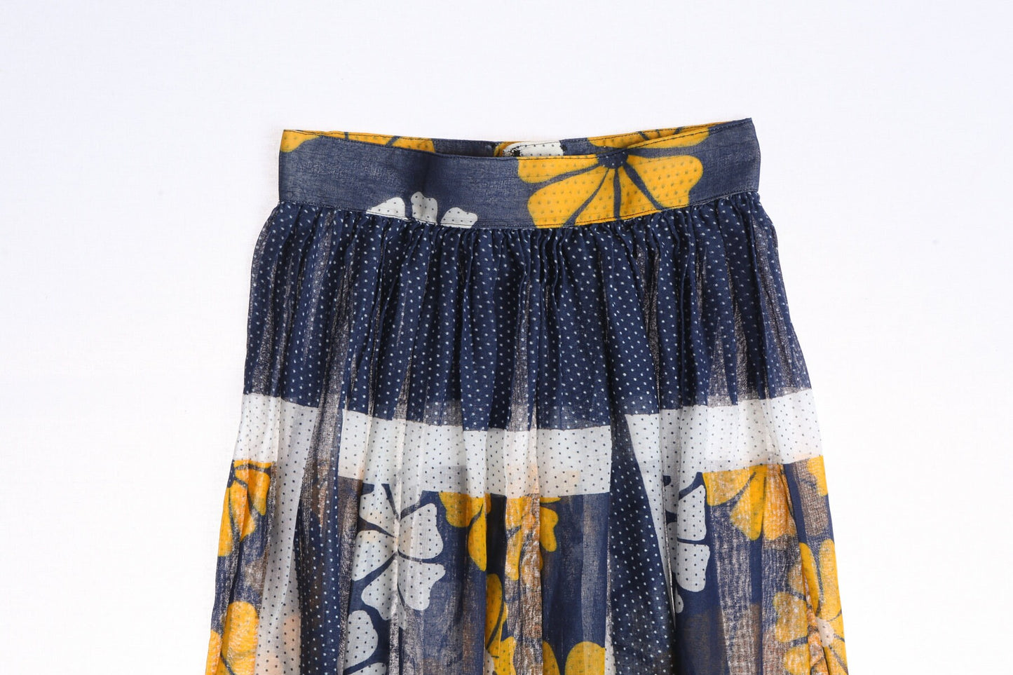 Vintage Floral Print Skirt - Era 70s - 80s