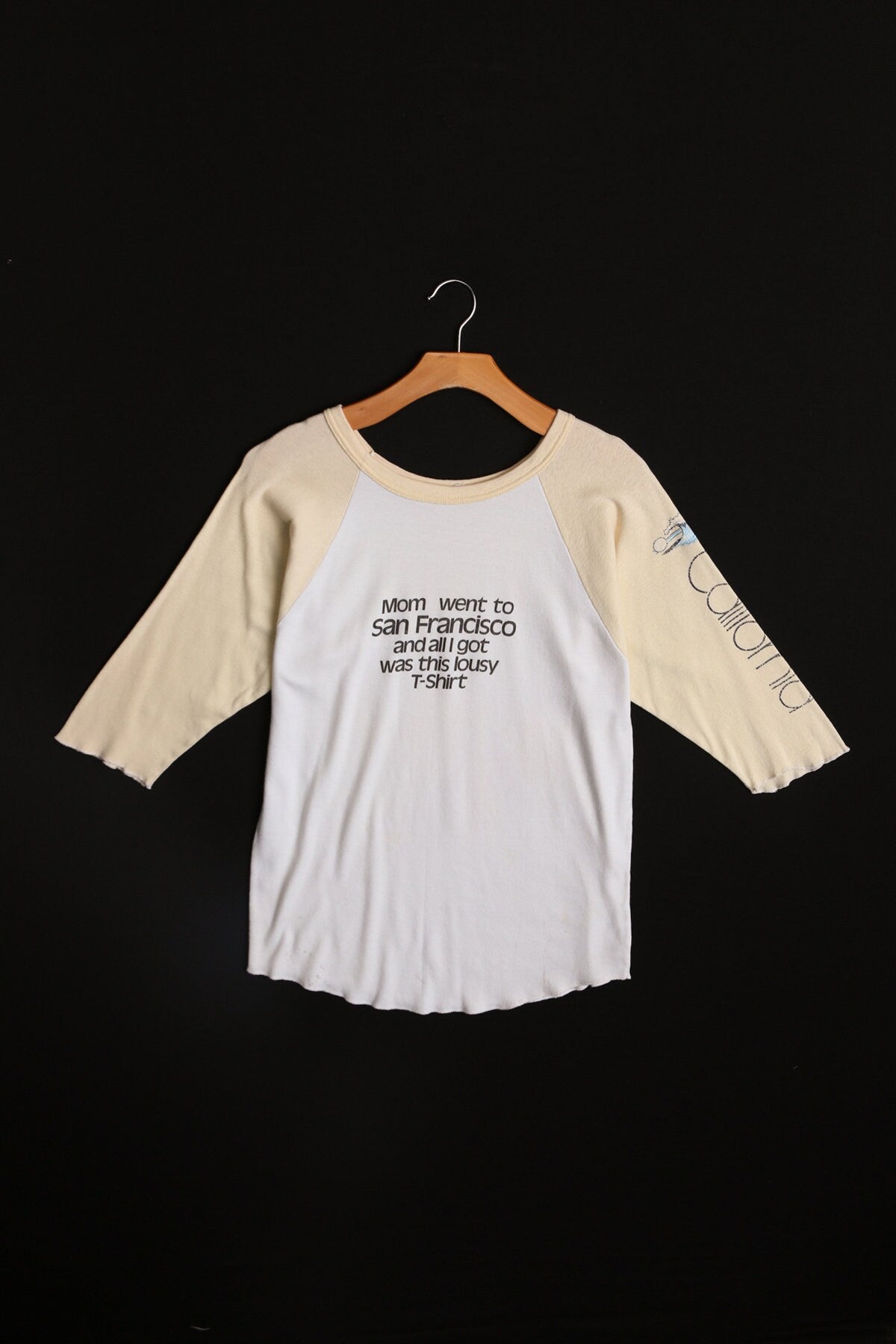 Vintage 3/4 Sleeve Graphic Shirt with Humorous Saying Print