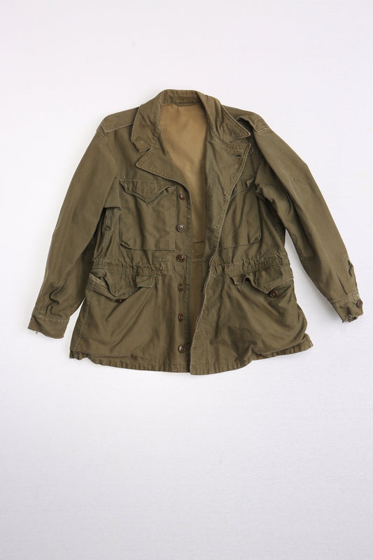 Vintage military 40's jacket field world war 2 olive green men army m 43 vietnam 70's