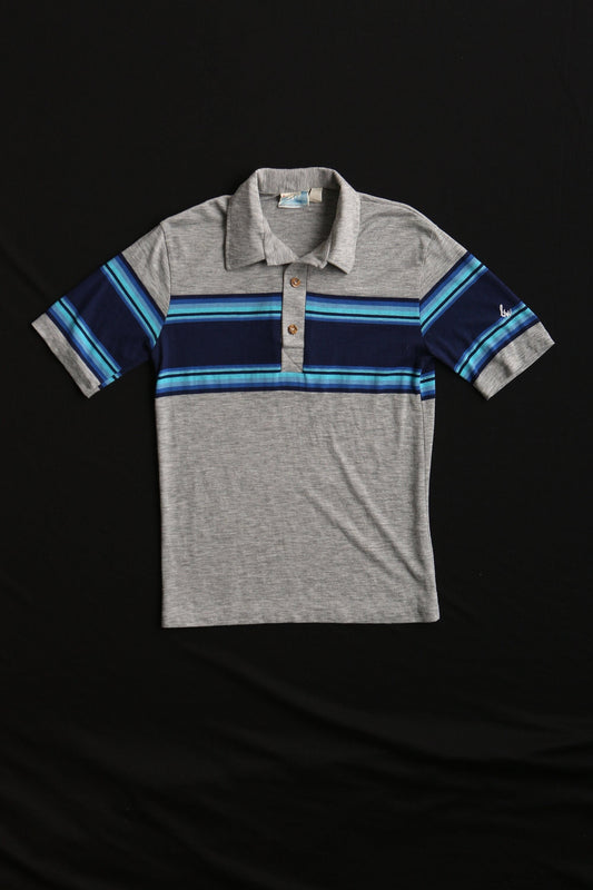 Vintage surfing t-shirt shirt blue wave striped gray blue 70's ビンテージ シャツ