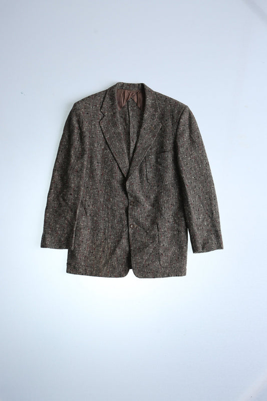 Vintage 1940's wool blazer jacket coat plaid men 40's casual brown