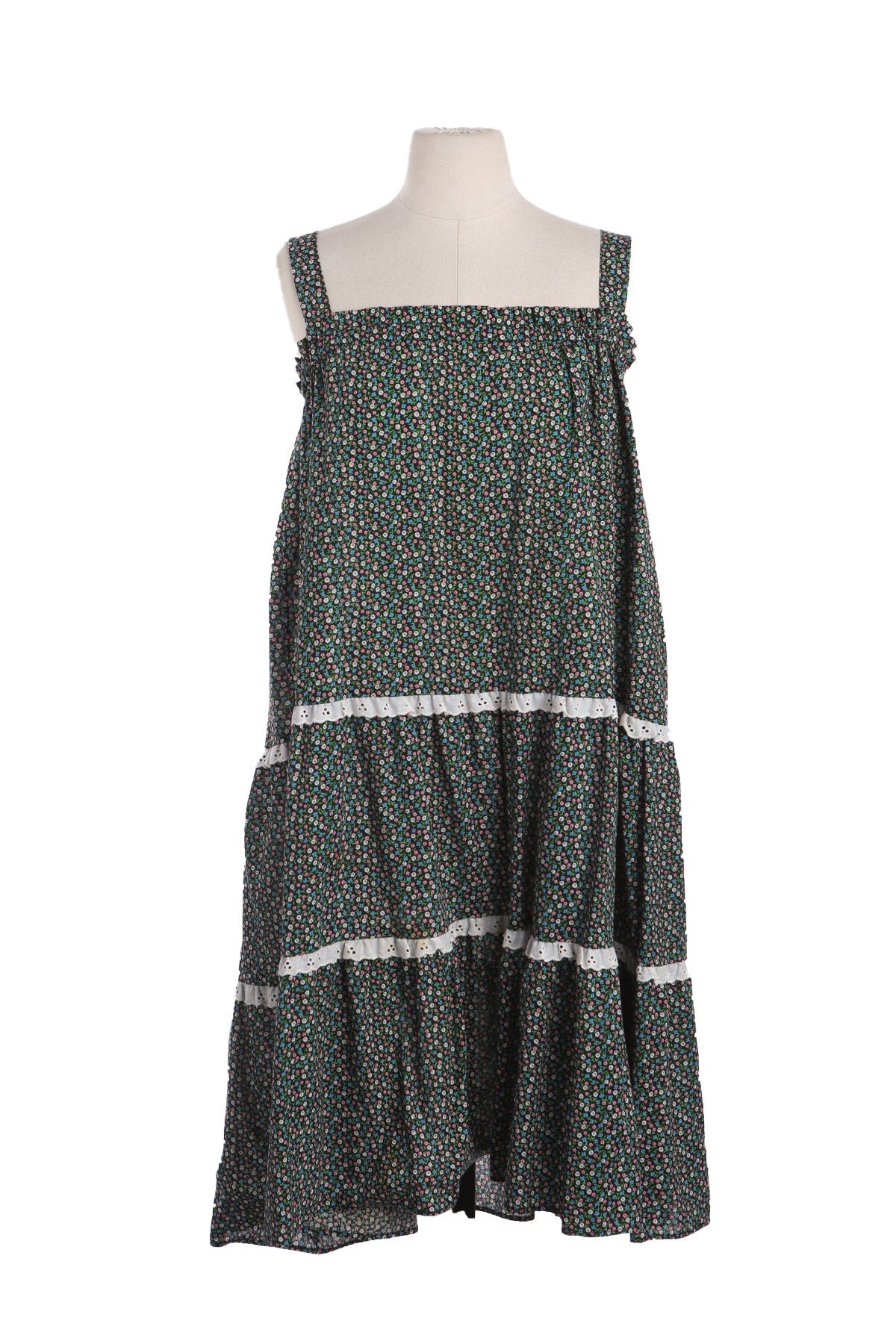 Vintage Floral Print Summer Dress - Era 70s - 80s