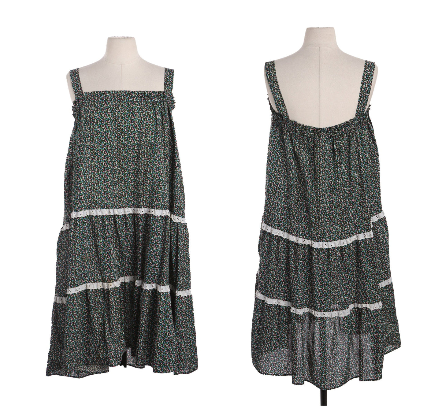 Vintage Floral Print Summer Dress - Era 70s - 80s