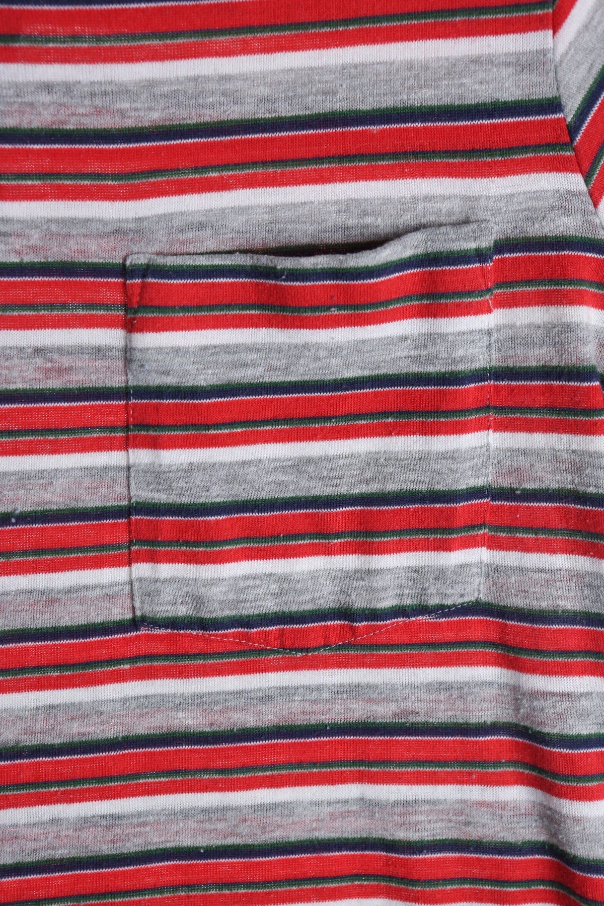 Men Red and Gray Striped Polo Shirt - Era 1970s - 1980s