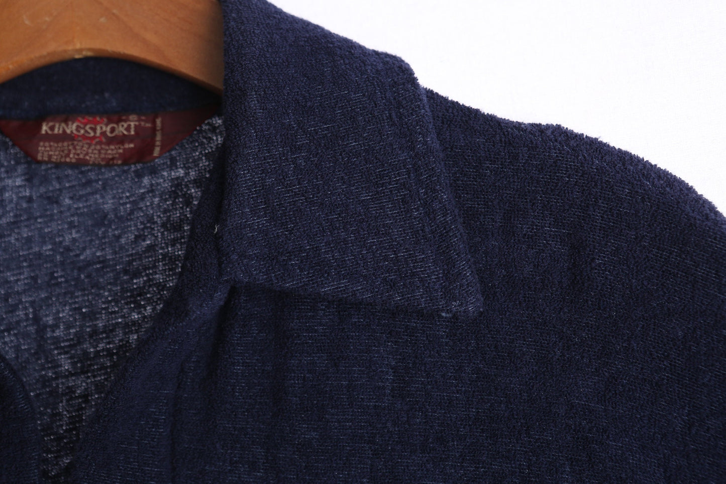 Men's Blue Terrycloth Shirt by Kingsport - Era 1970s - 1980s