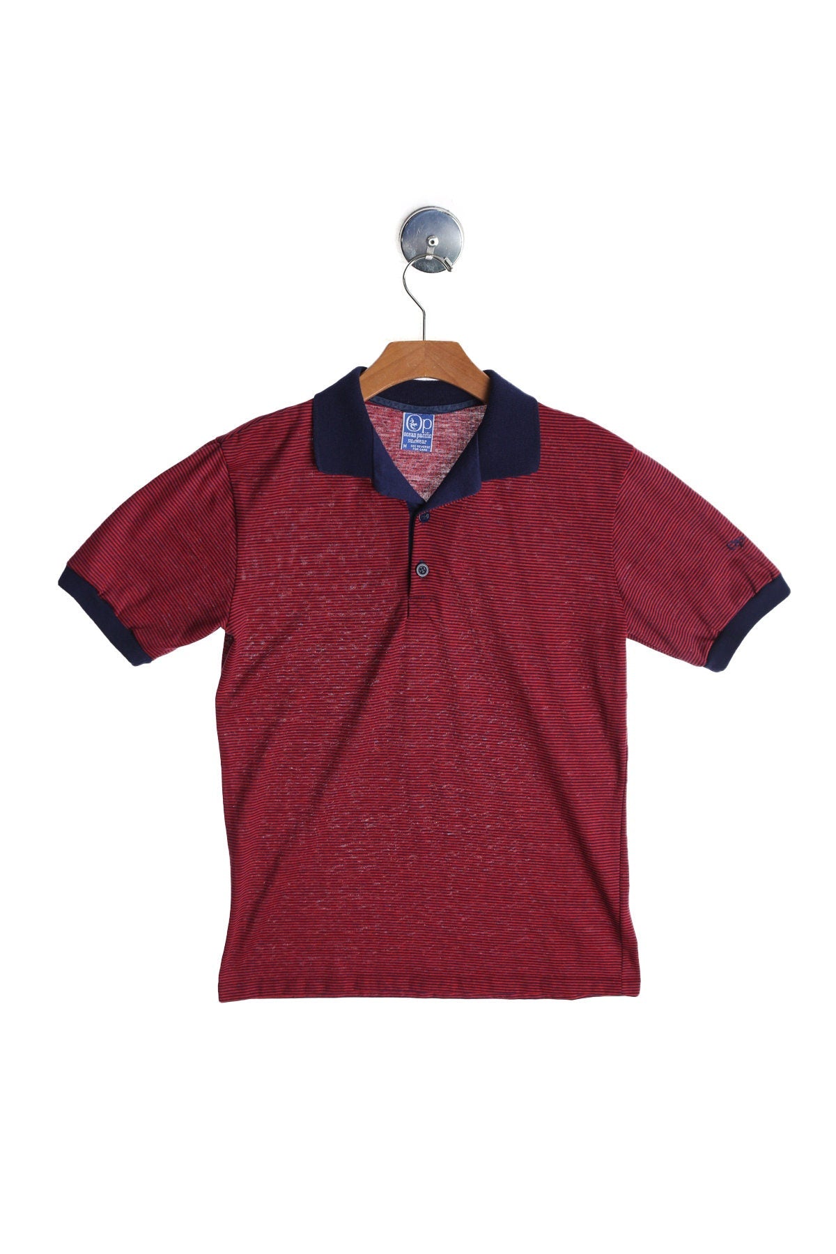 Vintage Op Blue Striped Polo Shirt - Era 70s - 80s Ocean Pacific