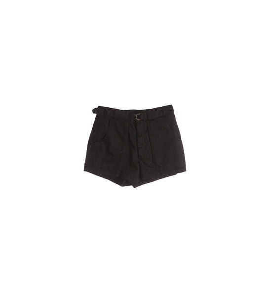 90s Women Black Casual High Waist Shorts
