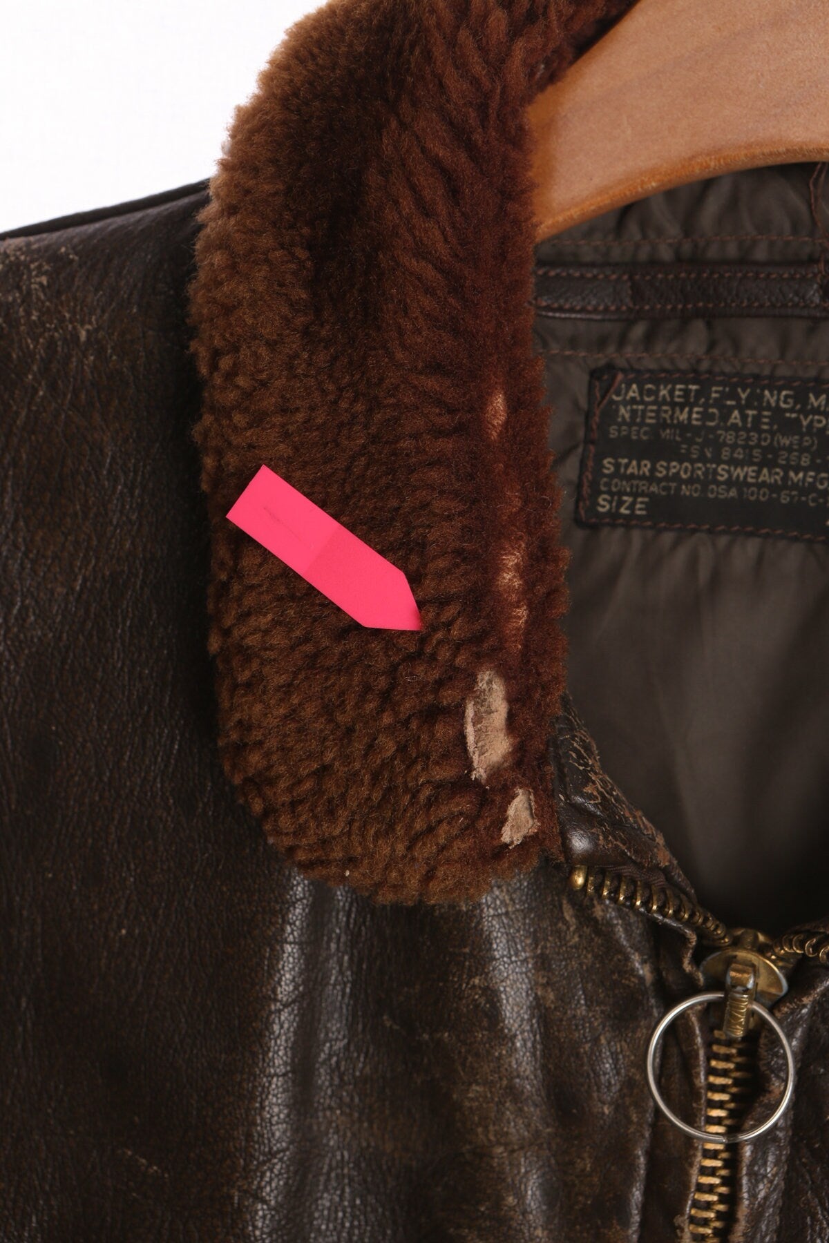 G-1 Brown Leather Bomber Jacket with Fur Collar - Era 1940s - 1950s