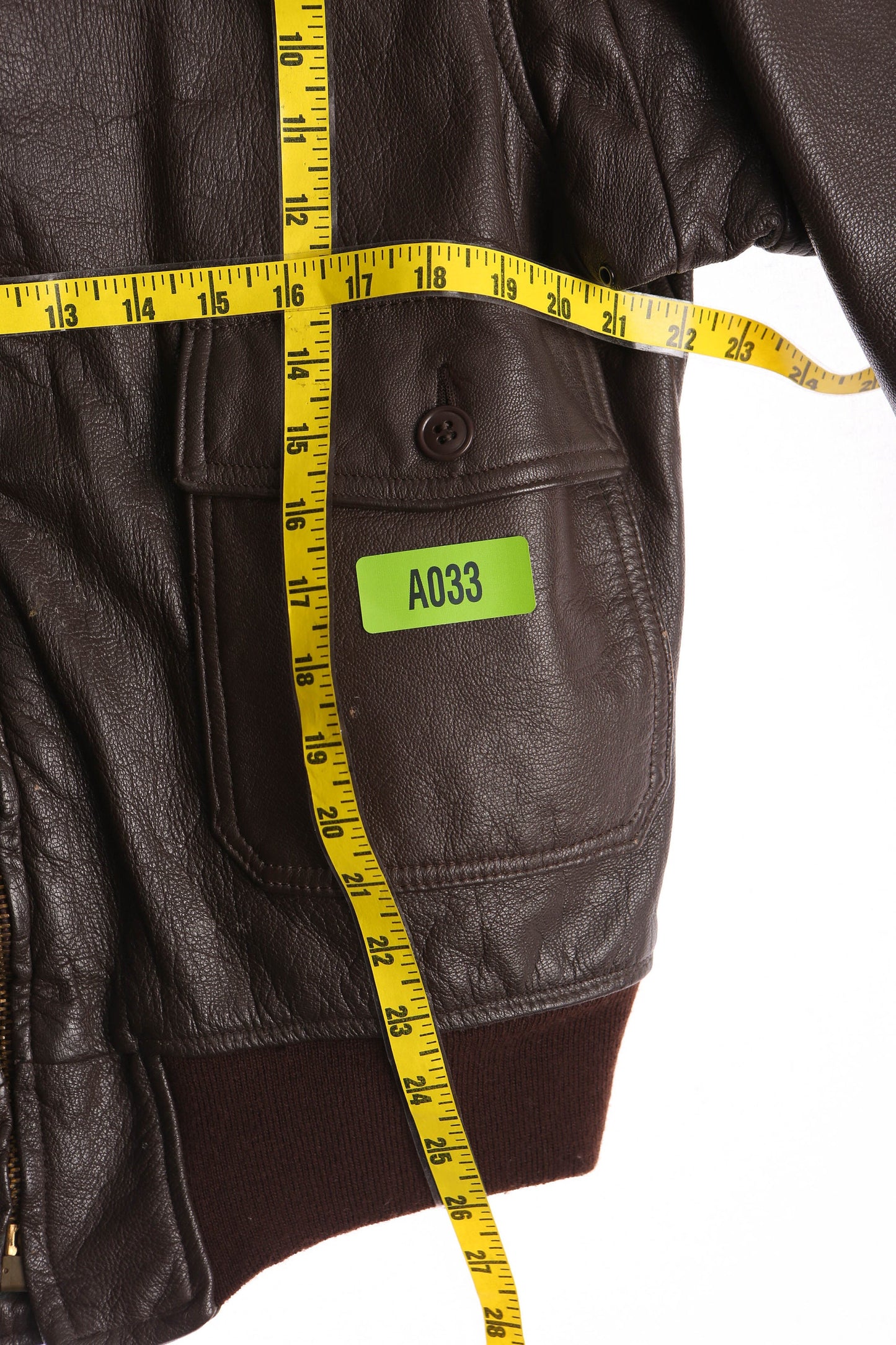 Men's Brown Leather Bomber Jacket with Faux Fur Collar - Type G-1 - Size 44 - By the Martin Lane Co. Inc