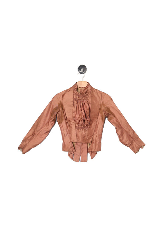 Vintage Women Victorian Blouse with Ruffle Chest Details