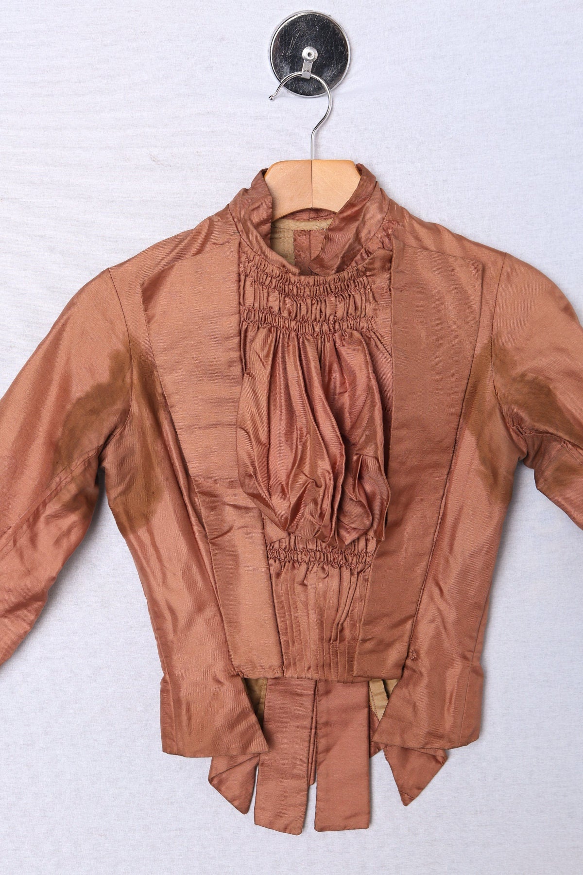 Vintage Women Victorian Blouse with Ruffle Chest Details