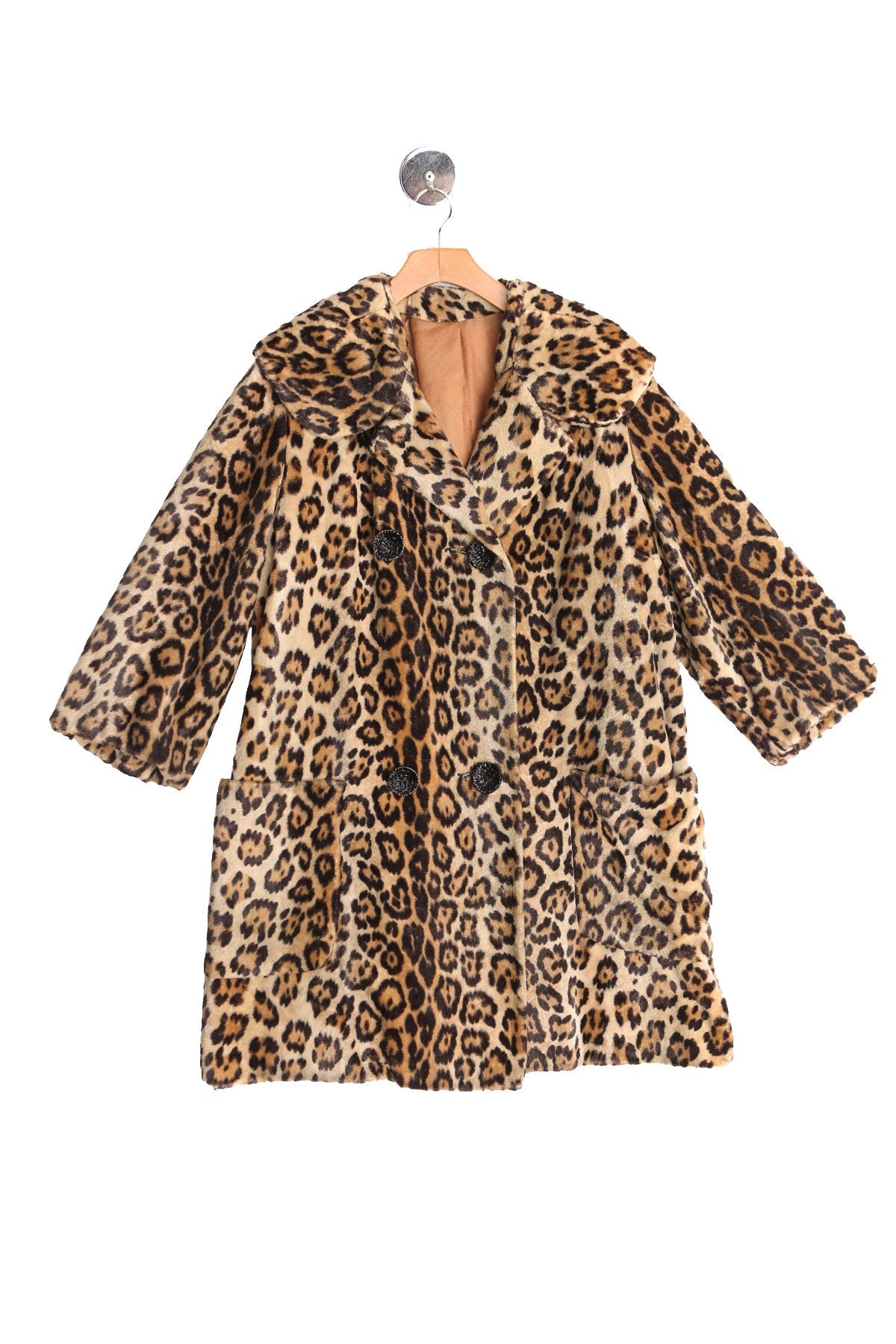 Vintage Leopard Print Coat - Era 40s - 50s