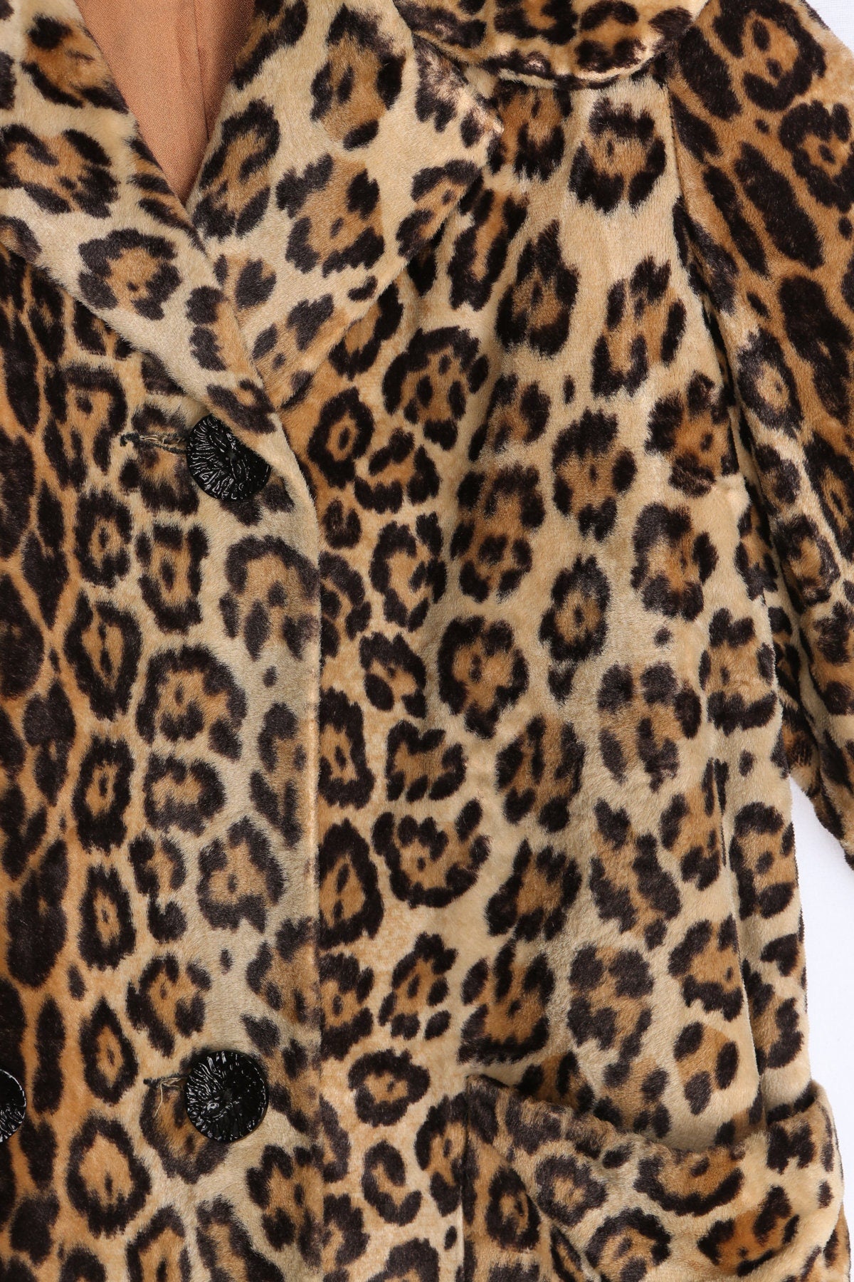 Vintage Leopard Print Coat - Era 40s - 50s