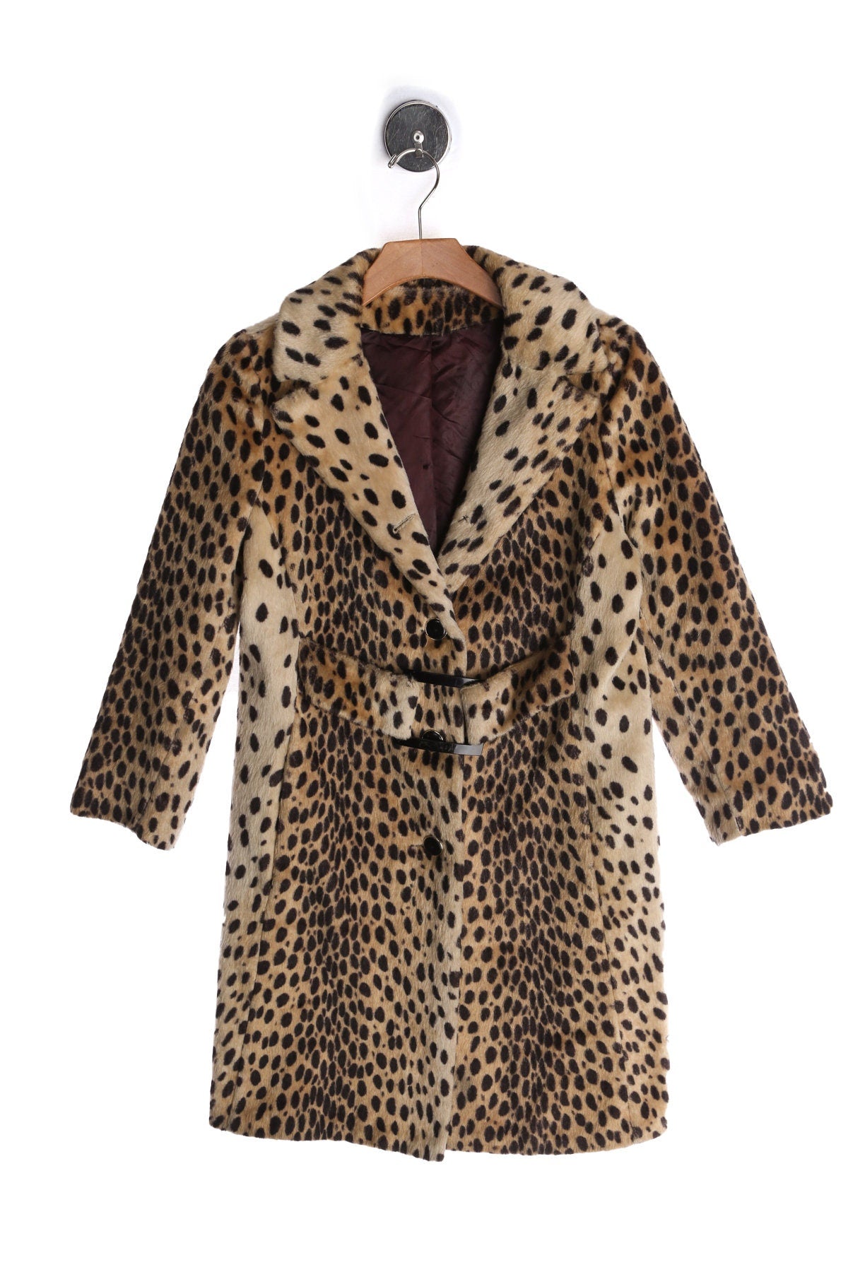 Vintage Cheetah Print Women Winter Coat - Designed by De Milo - Era 40s - 60s