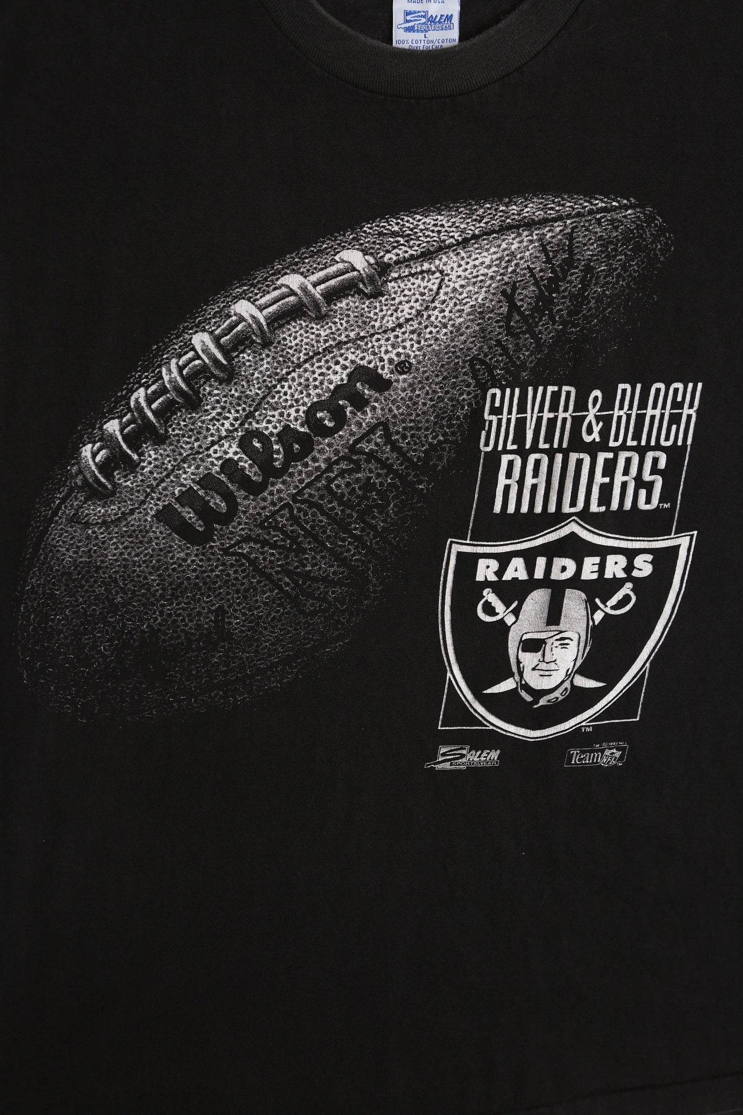 Silver and Black Raiders Football Graphic T-shirt - salem Label