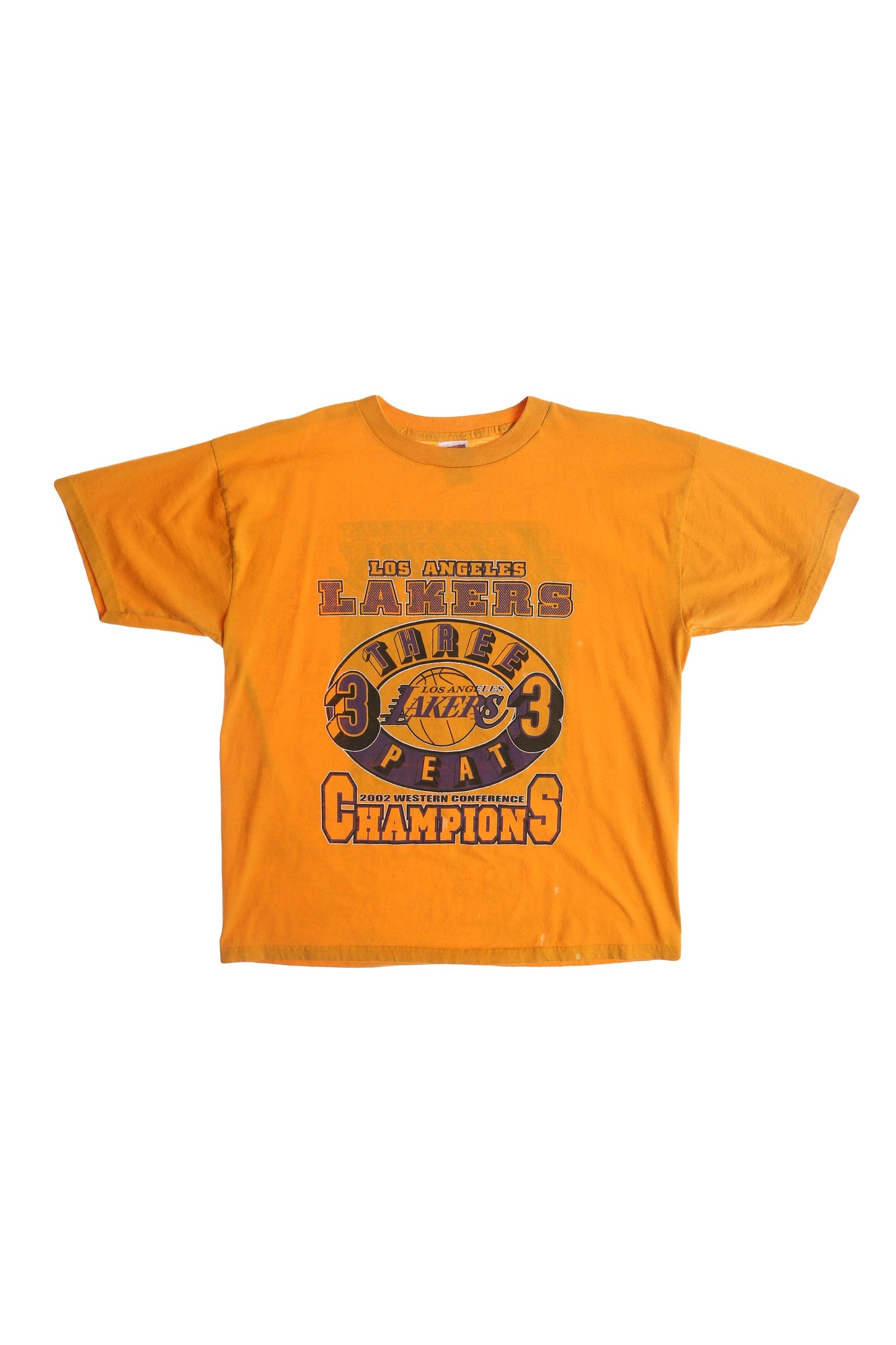 3 Peat Champions Yellow Graphic T-shirt - Los Angeles Lakers