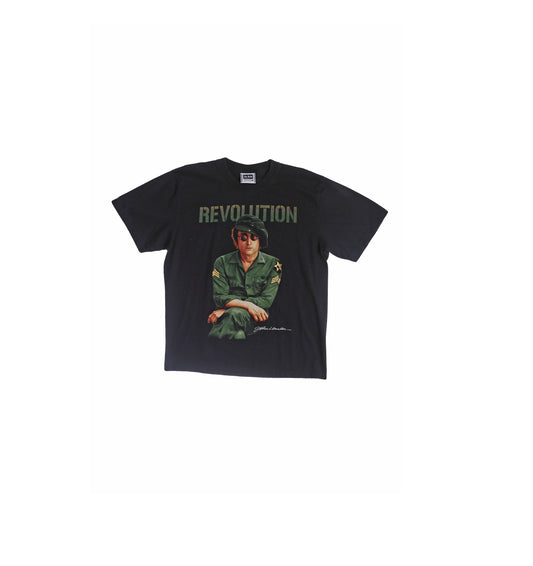 John Lennon Revolution Black Graphic T-shirt