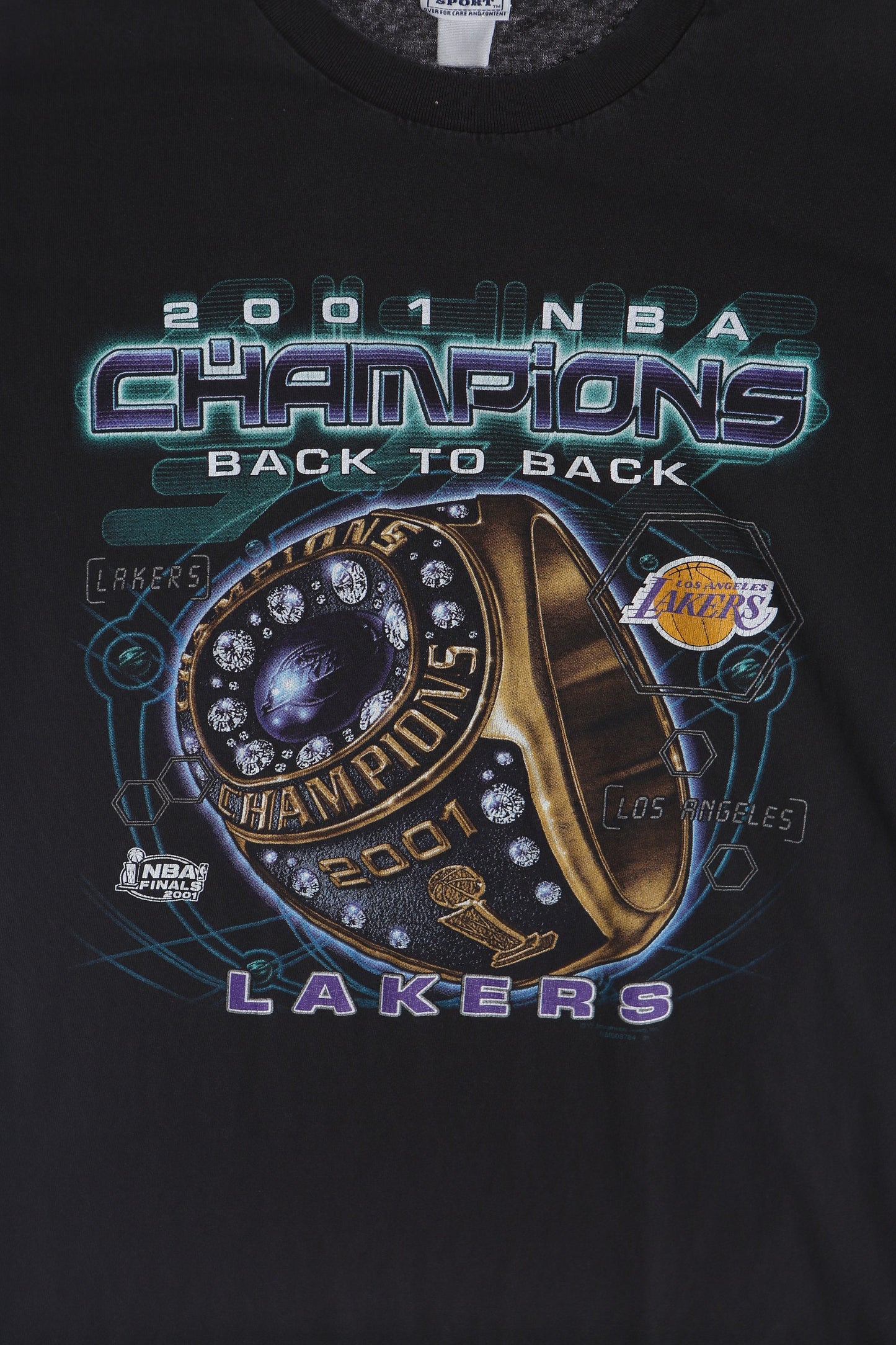 2001 NBA Back-to-Back Champions Los Angeles Lakers Graphic T-shirt
