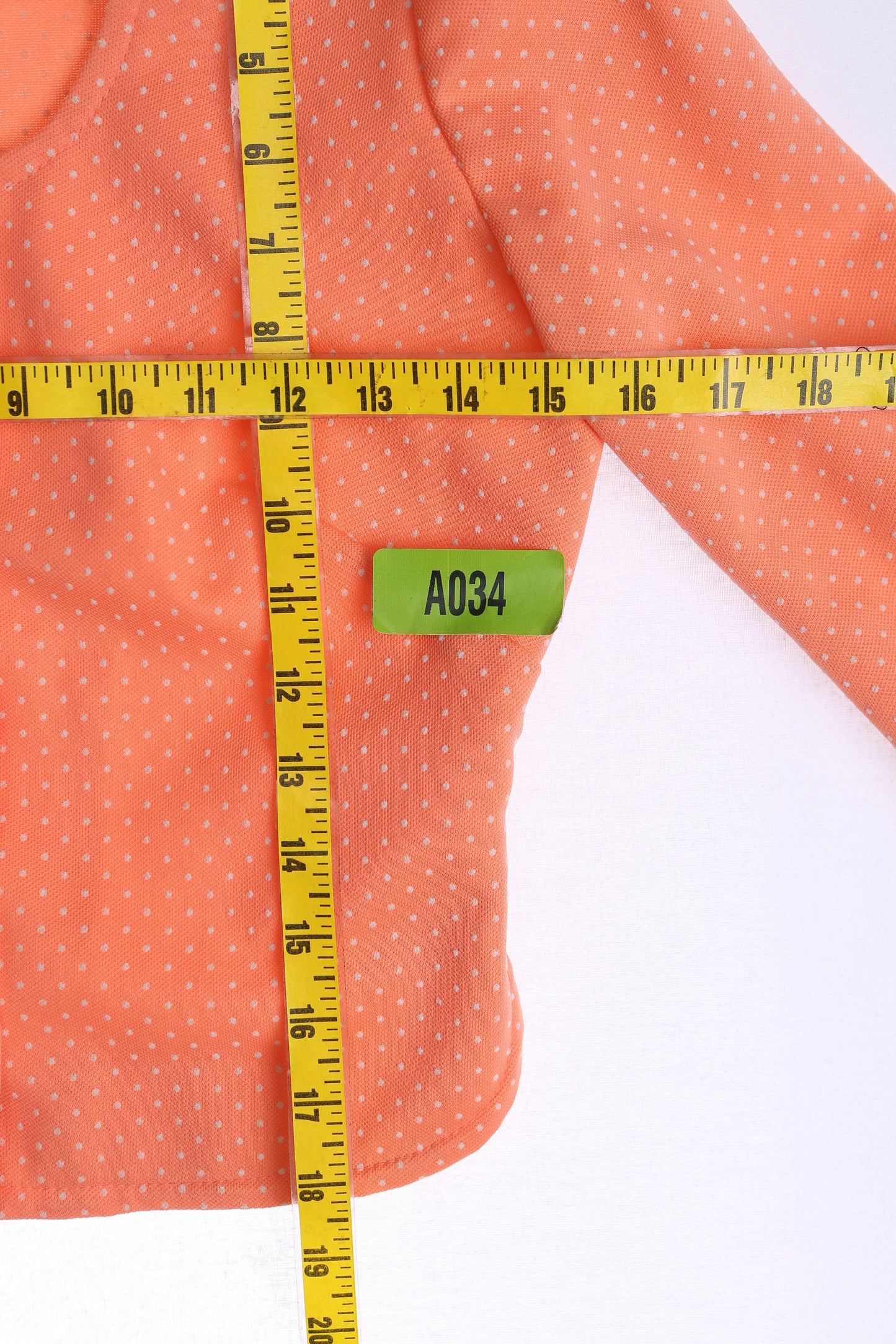 1970s Women White Polka Dot Poly Button Up Blouse