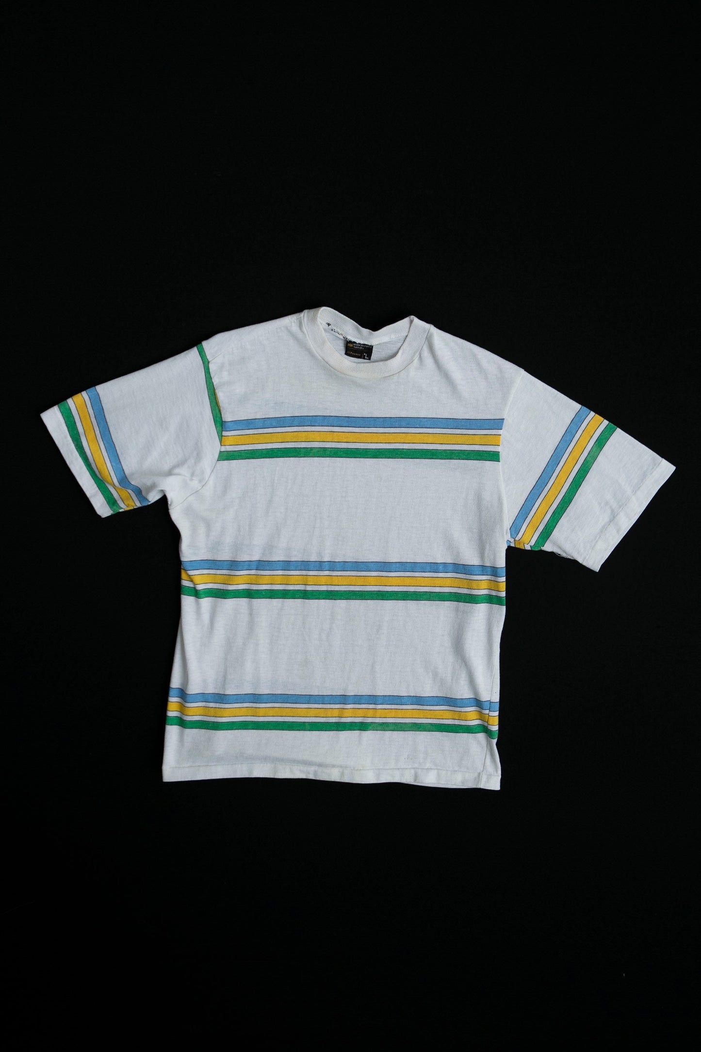 Vintage Striped White T-shirt from JC Penny - Era 1960's - 1970's