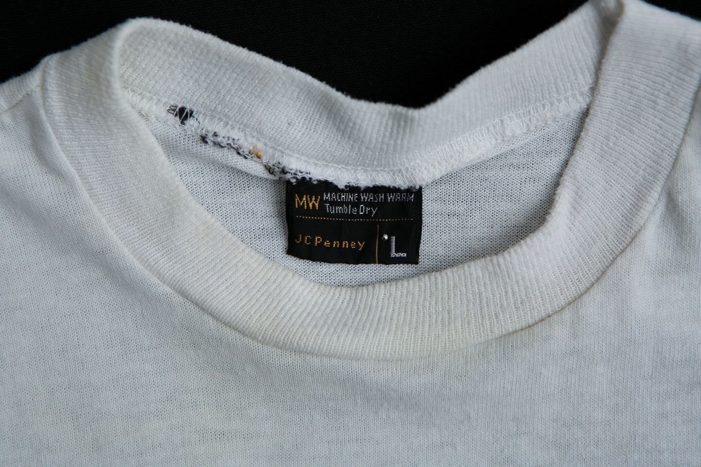 Vintage Striped White T-shirt from JC Penny - Era 1960's - 1970's