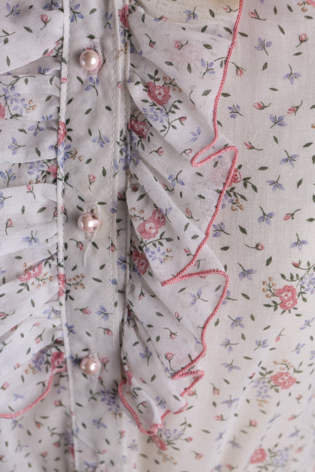 Vintage Floral Print White Summer Dress