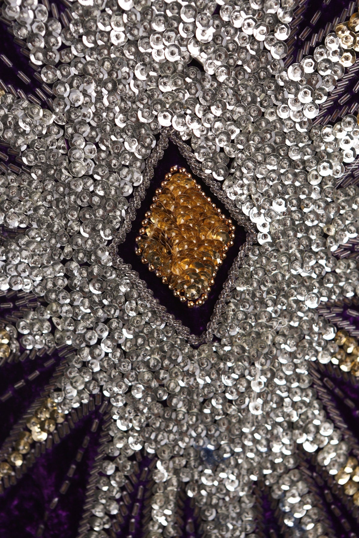 Purple Velvet Dress with Front Silver Sequence Start