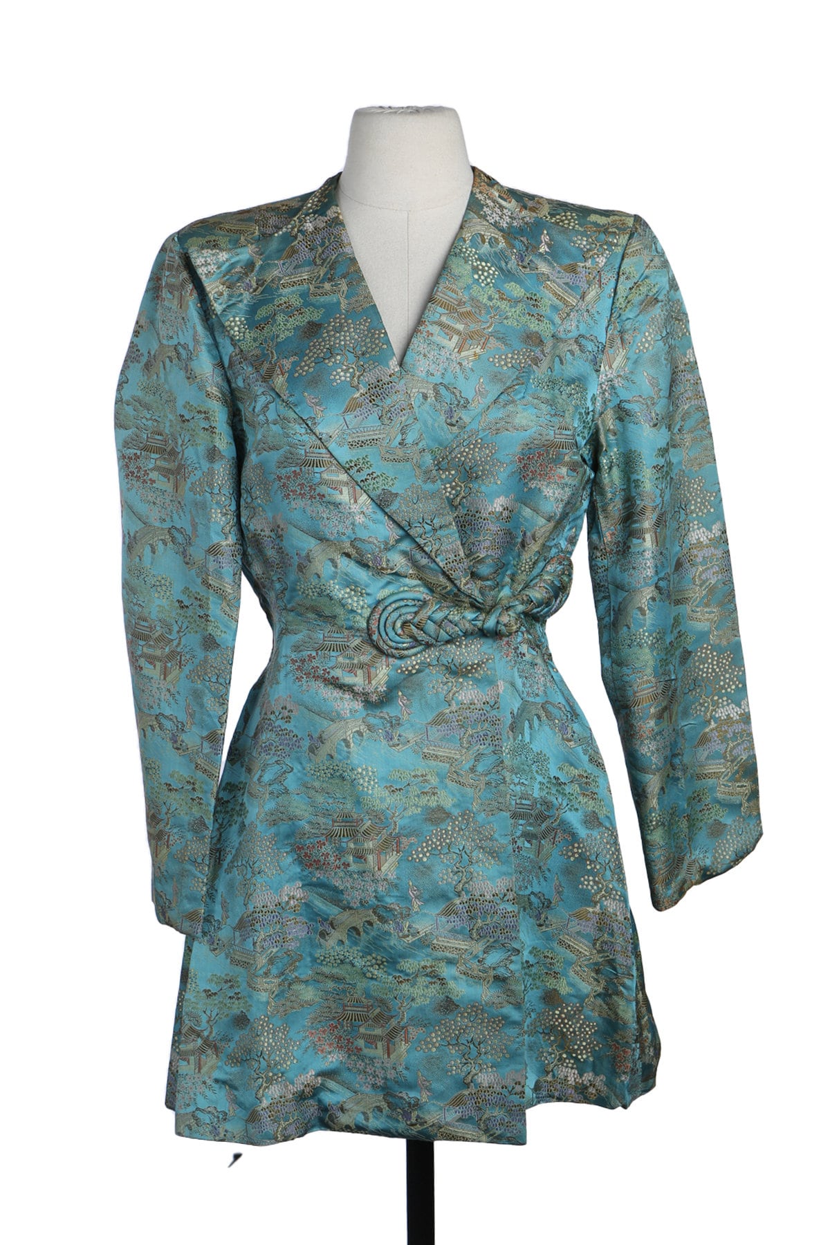 Vintage Brocade Green Coat - Made in China