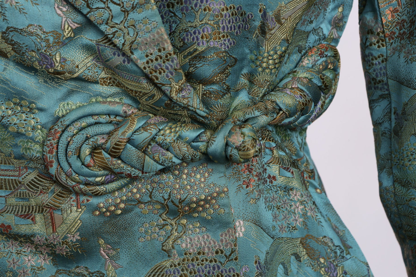 Vintage Brocade Green Coat - Made in China