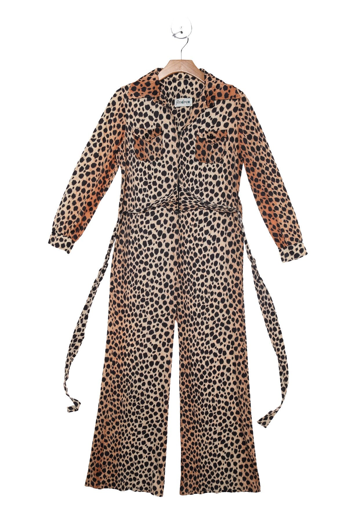 Vintage Leopard Print Women's 70s Jumpsuit