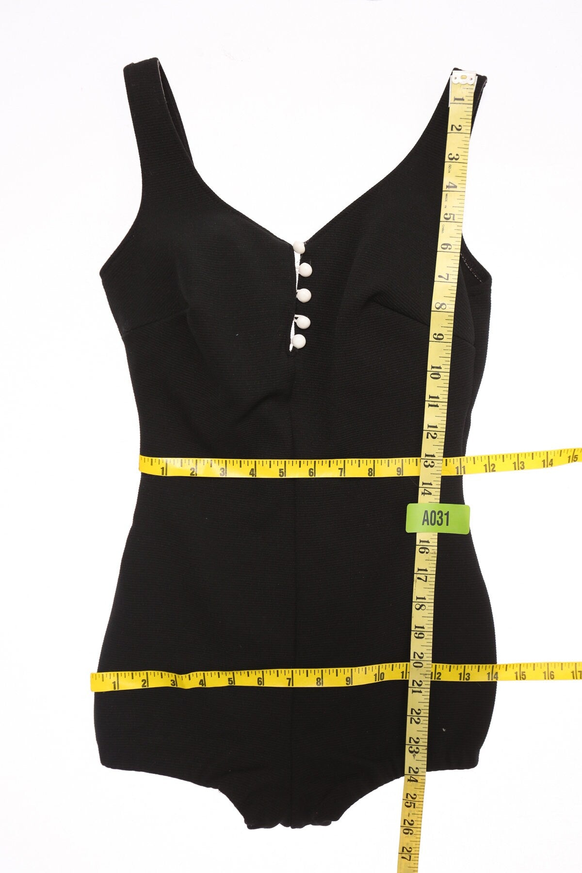 Vintage Black Swimsuit - Era 1960s - 1970s