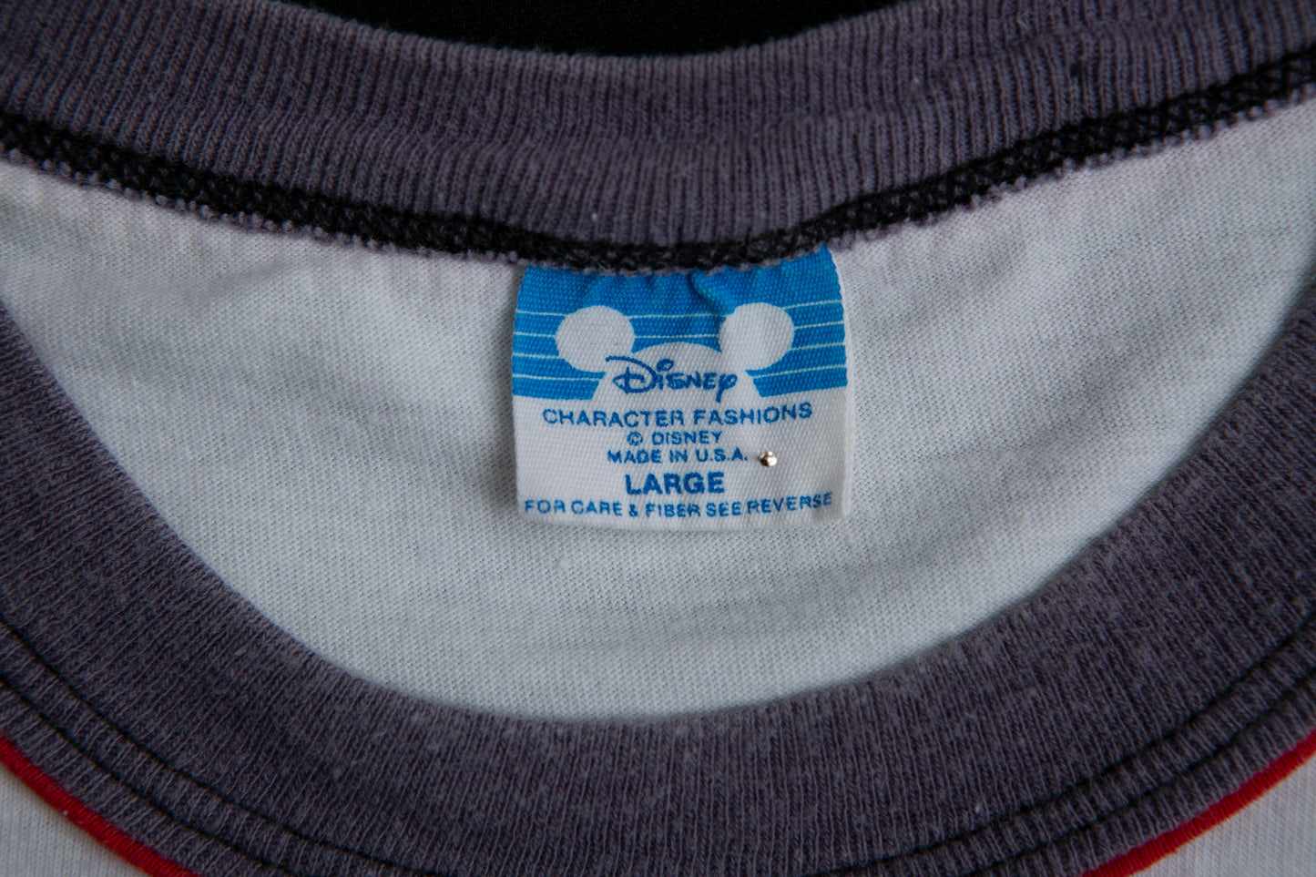 Vintage Mickey Mouse Graphic T-shirt with Blue Collar Seam / Era 1970s - 1980s