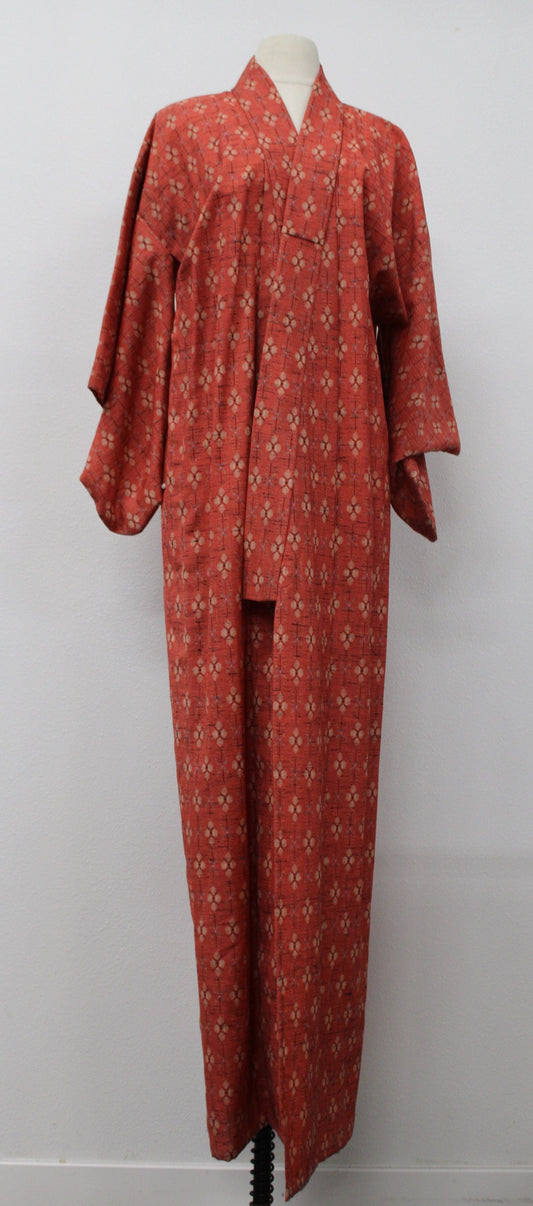 Kimono japanese red abstract print