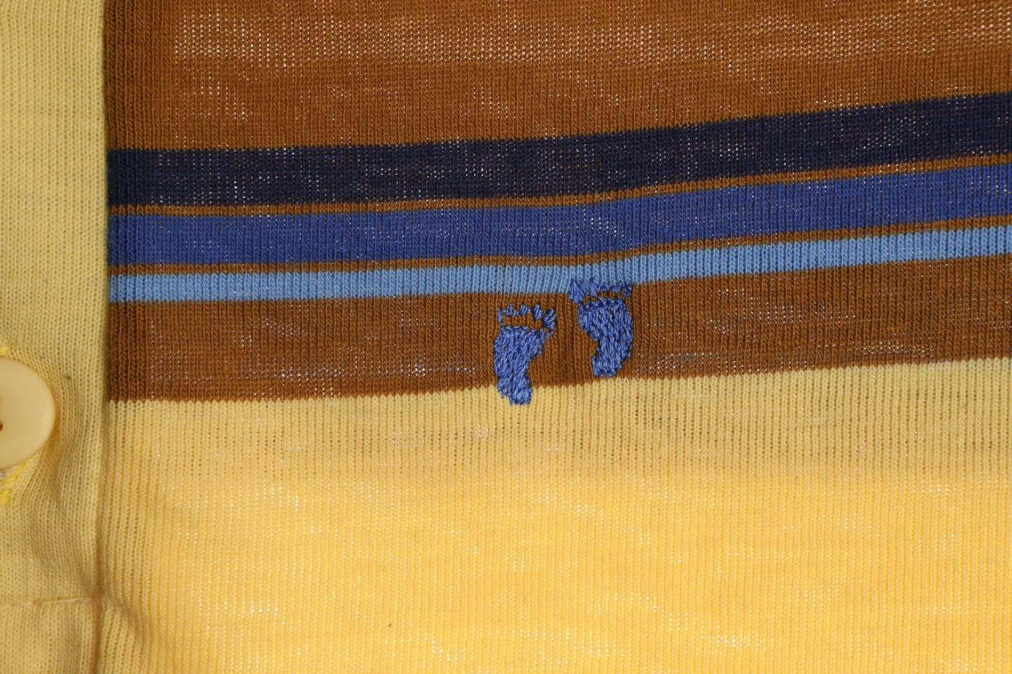 Hange Ten Yellow Striped Polo Shirt - Era 70s - 80s