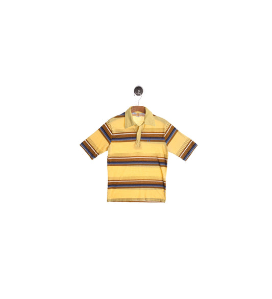 Hange Ten Yellow Striped Polo Shirt - Era 70s - 80s