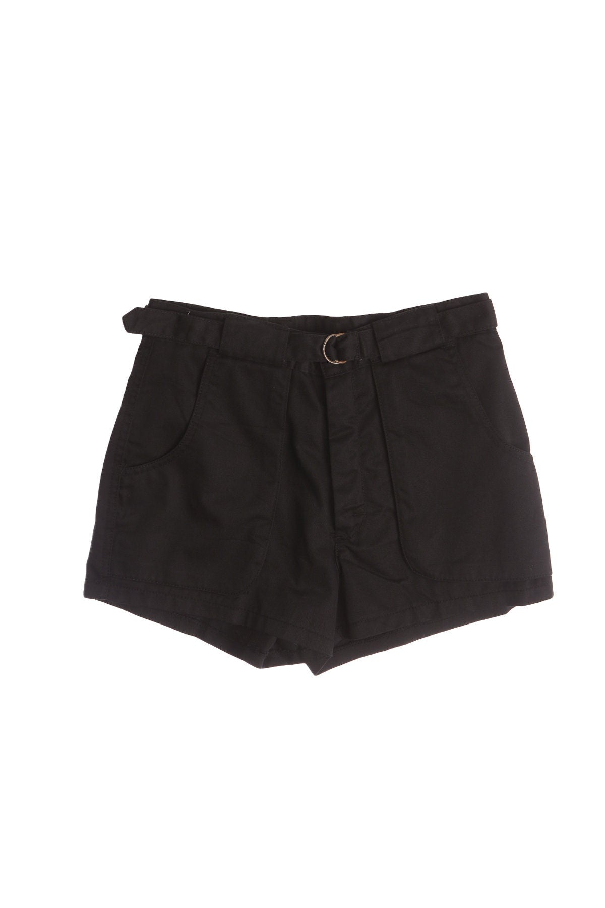 90s Women Black Casual High Waist Shorts