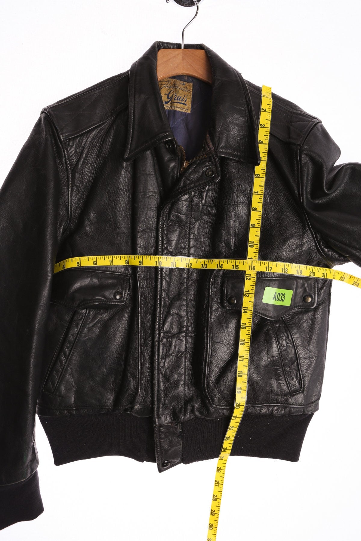 Vintage Men Black Leather Jacket - Flightmaster by Grais