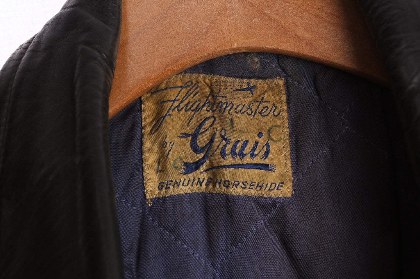 Vintage Men Black Leather Jacket - Flightmaster by Grais