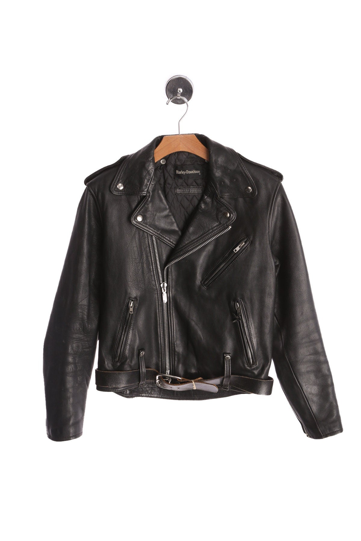 Men's Biker Leather Jacket - Era 1980s - 1990s
