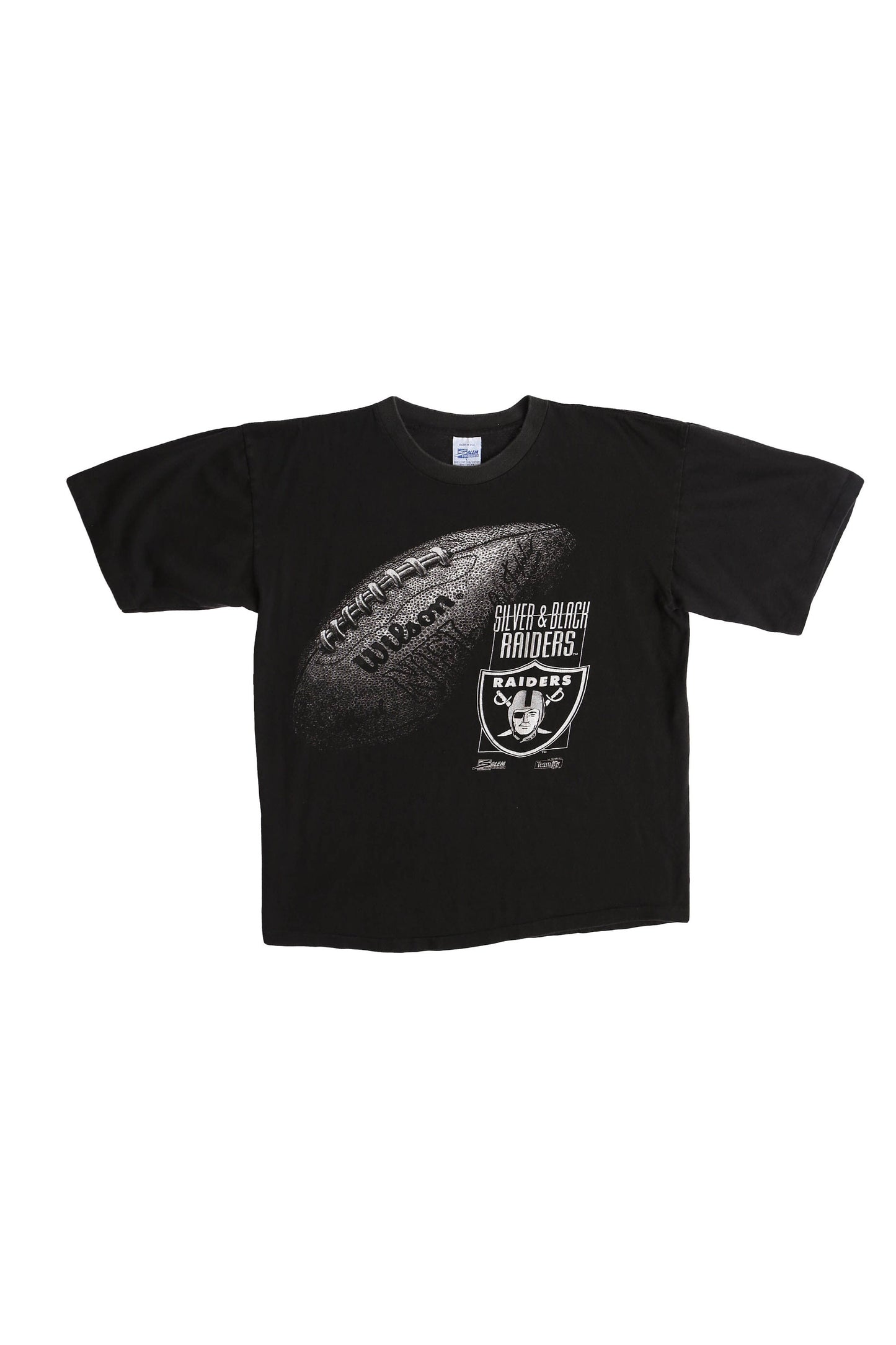 Silver and Black Raiders Football Graphic T-shirt - salem Label