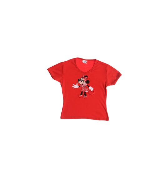 Vintage Minnie Mouse Red Embroidered Top