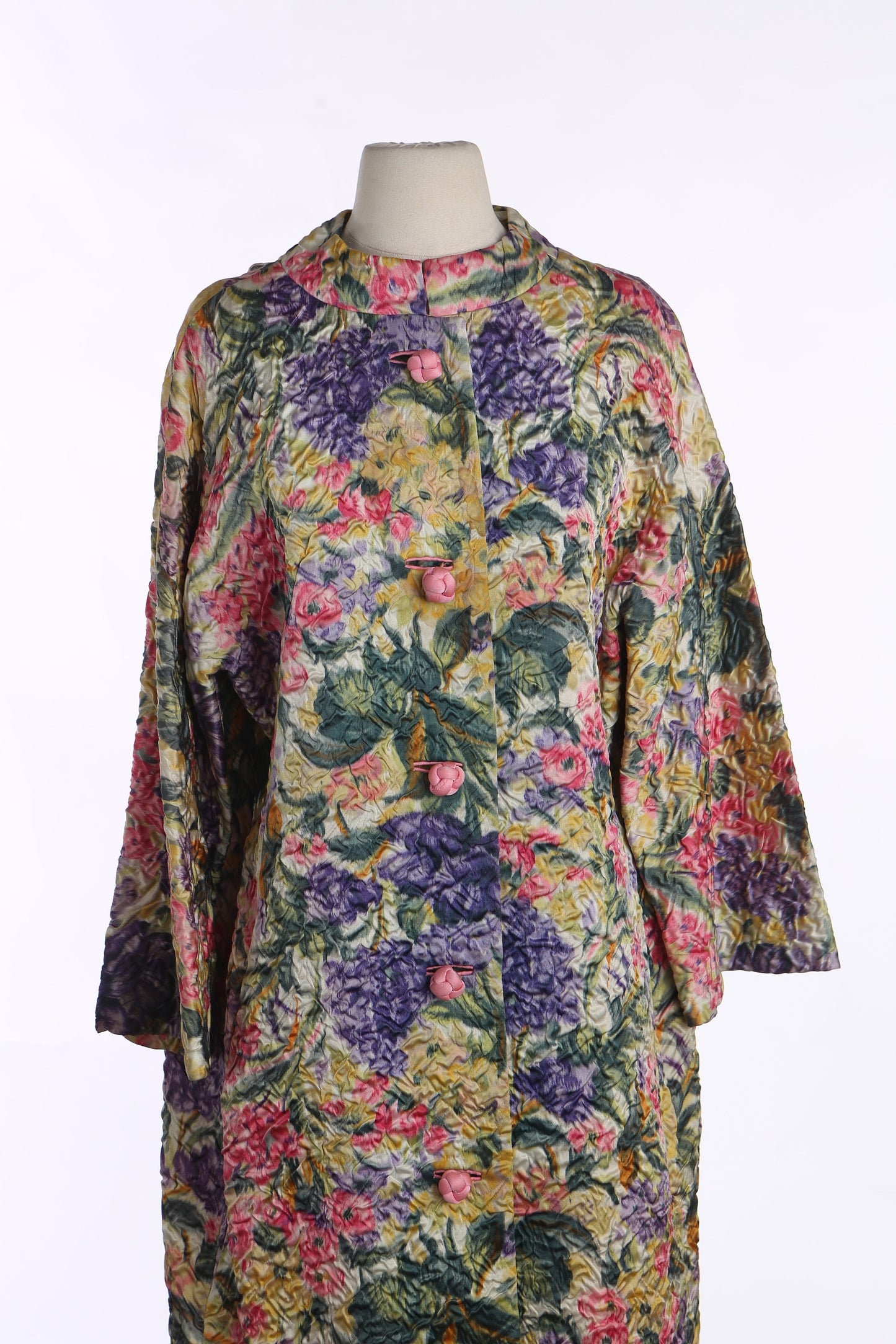 Vintage Women's Coat with Abstract Floral print