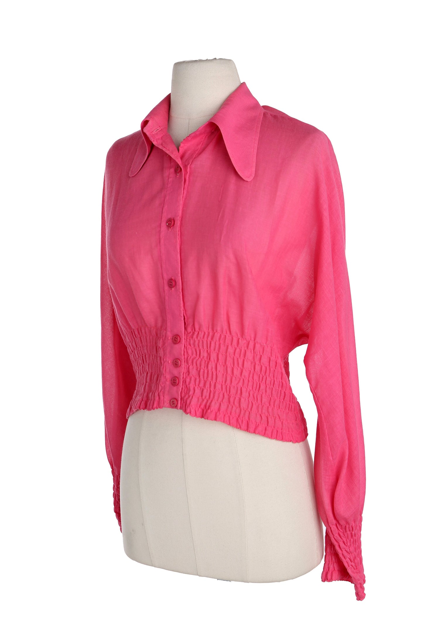 1970s Women Casual Pink Cotton top