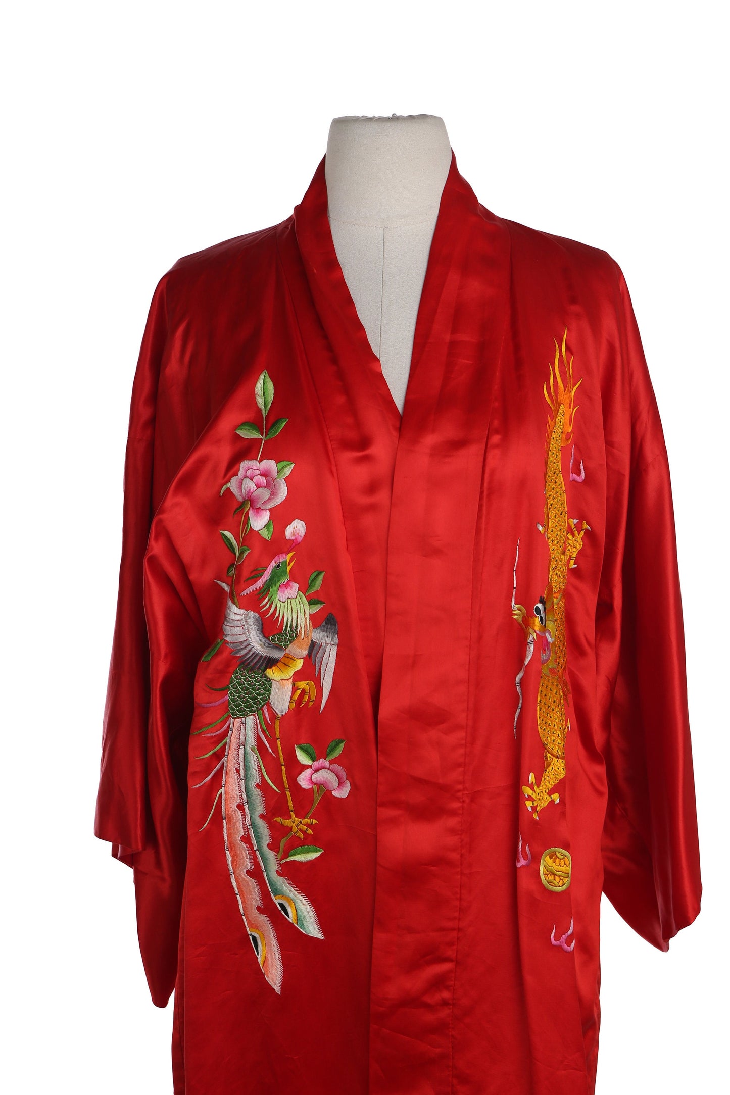 Vintage Red Chinese Embroidered Robe