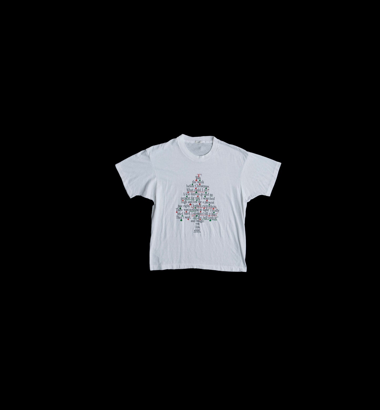 Vintage Christmas Graphic T-shirt with Christmas Tree Words Print