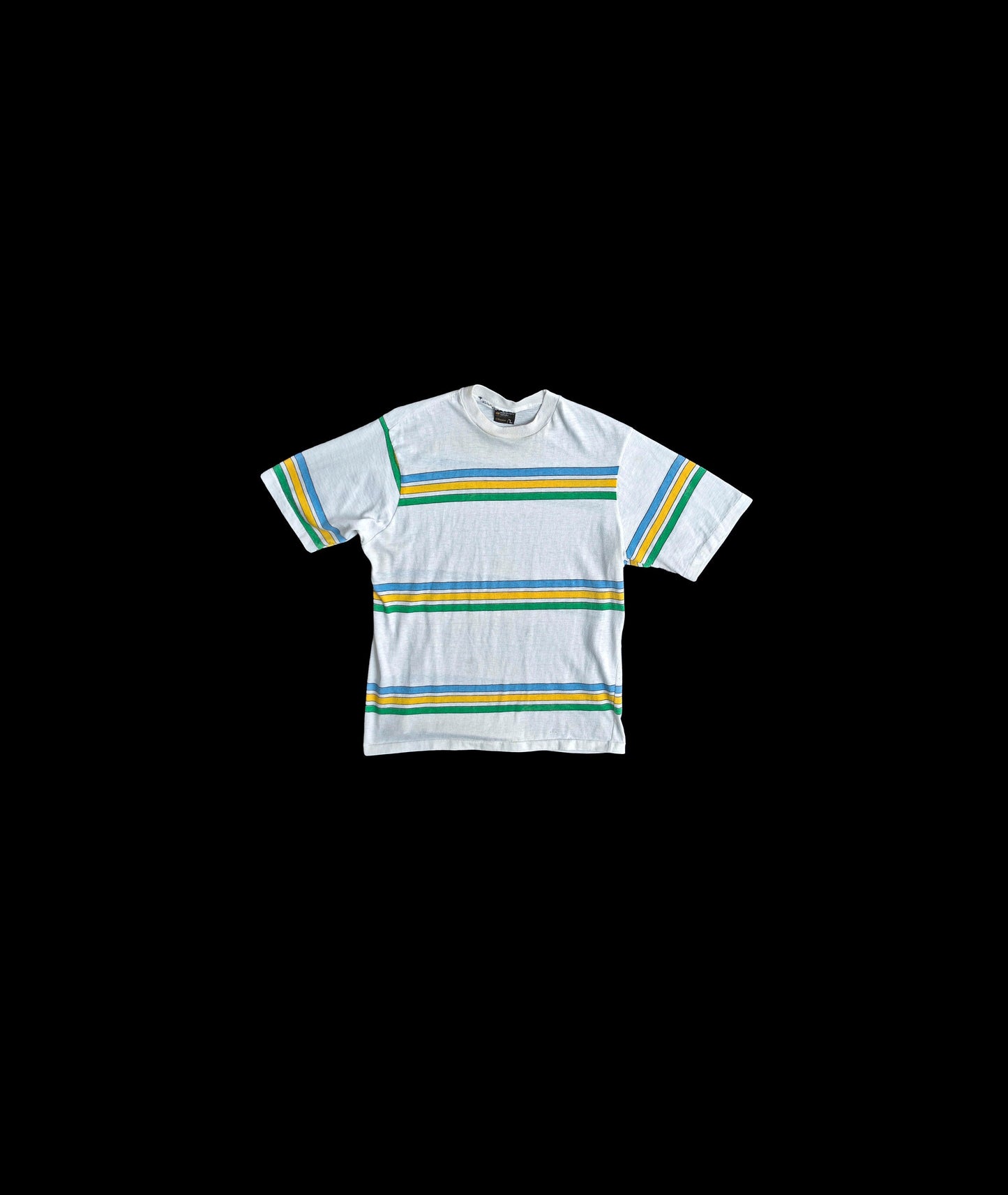 Vintage Striped White T-shirt from JC Penny - Era 1960's - 1970's