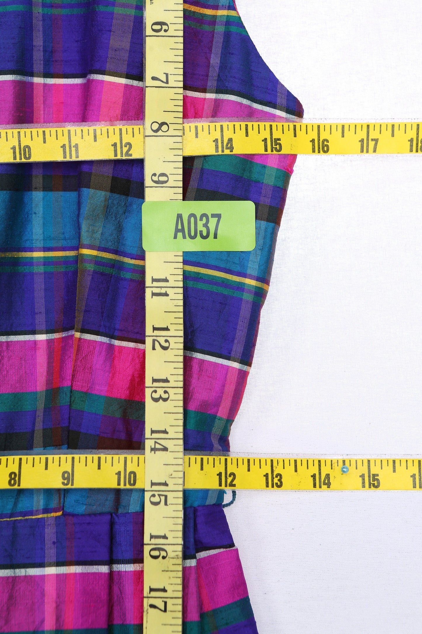 Vintage Women Metallic Plaid Casual Dress