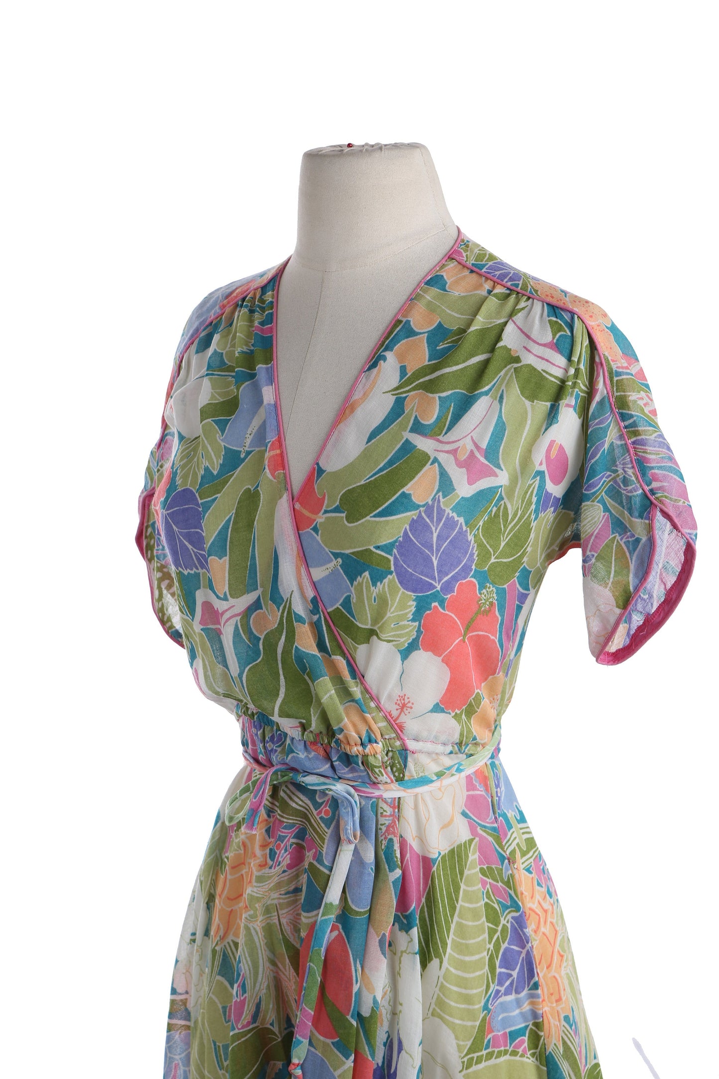 Vintage Floral Print Summer Dress - Era 170s - 1980s