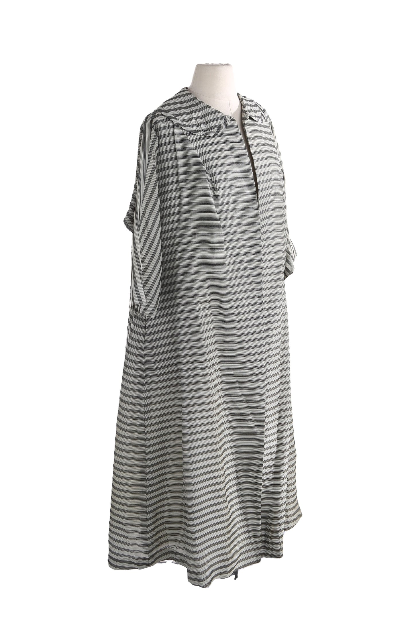 Vintage Women Casual Coat - Striped Fabric Pattern / Era 1950's - 1960's